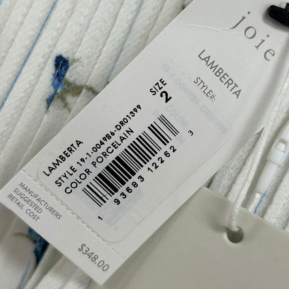 NWT Joie Porcelain Lamberta High Low Floral Print Sleeveless Dress 2 - Picture 4 of 7